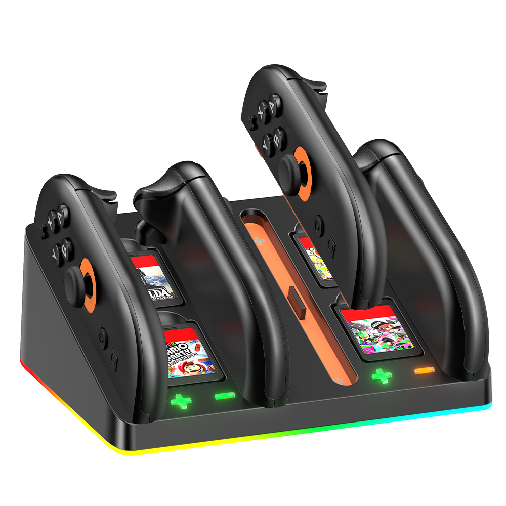 OIVO IV-SW223 New Switch2 controller charging dock, NS2 left and right Joy-Con controller RGB light charger